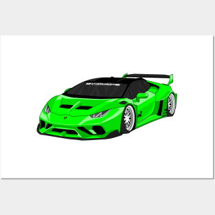 lamborghini huracan LIME Posters and Art